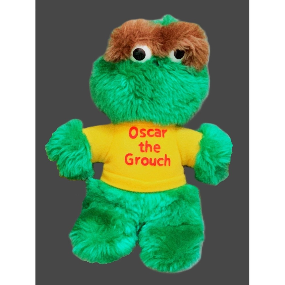 Vtg 1983 Sesame Street Oscar the Grouch Doll Plush Muppet Playskool 9" Nice!